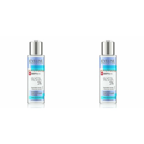 Eveline Cosmetics Тоник для лица Glycol Therapy, глубоко очищающий, для всех типов кожи, 110 мл, 2 шт.