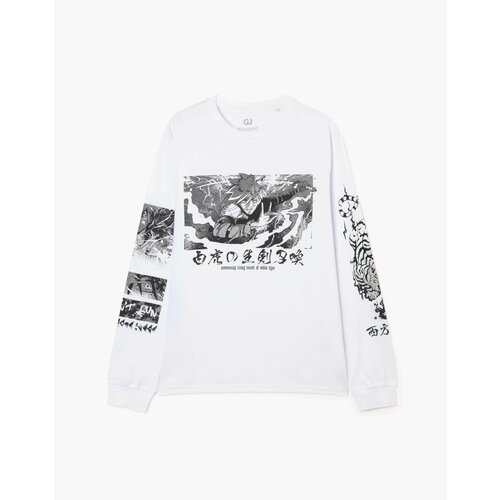 фото Лонгслив gloria jeans, размер 6-8л/122-128, белый