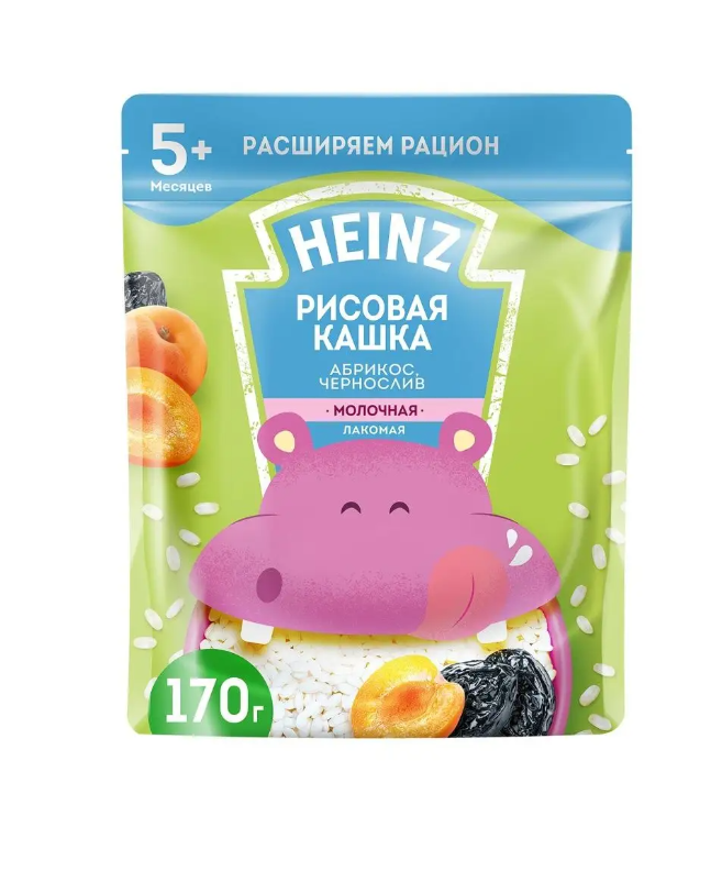 Кашка Heinz Лакомая рисовая: абрикос, чернослив, 170гр - фото №18