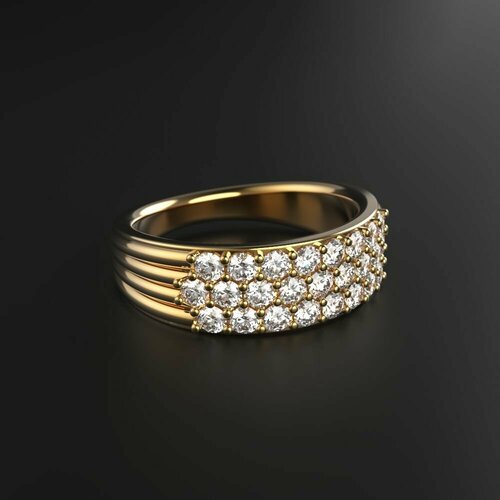 moonka золотое кольцо с сапфиром и паве из бриллиантов Кольцо обручальное Constantine Filatov кольцо-дорожка с бриллиантами, желтое золото, 585 проба, бриллиант, размер 15.25, желтый