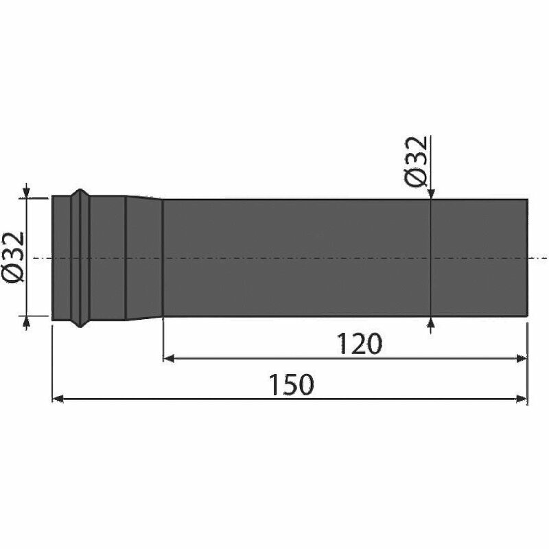 Удлинитель DN32 AlcaPlast A4000BLACK - фото №2