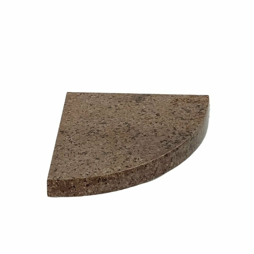 Полка Каменный ручей радиальная из натурального камня гранит цвет "PIETRA ARABICA", подвесная, скрытый крепеж, размер 25*25*2