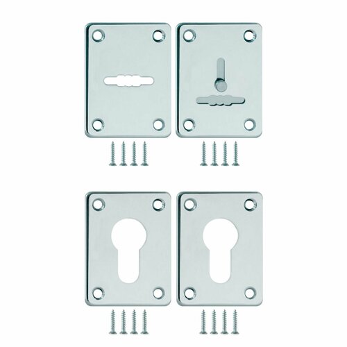 Комплект накладок на входную дверь Fuaro ESC081/082 на сувальдный замок, ESC083 под цилиндровый механизм CP-8 хром