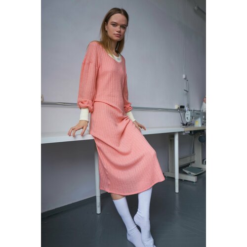 фото Платье egor novikov, размер m-l, коралловый