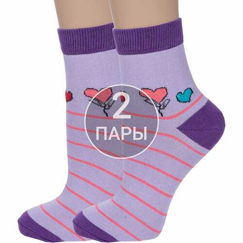 фото Носки vasilina, 2 пары, размер 23-25, фиолетовый