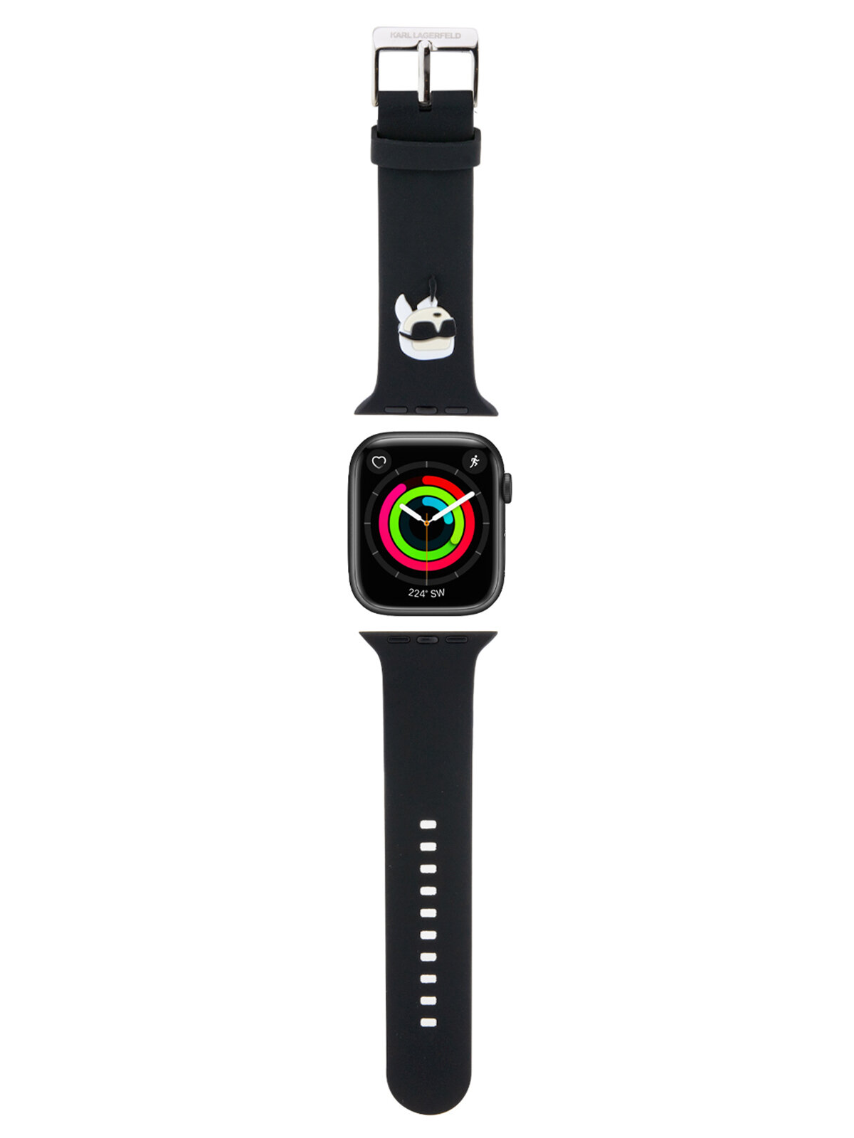 Lagerfeld для Apple Watch 41/40/38 mm ремешок 3D Rubber NFT Karl head Black