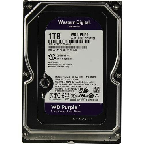 Жесткий диск Western digital Purple 1 Тб WD11PURZ