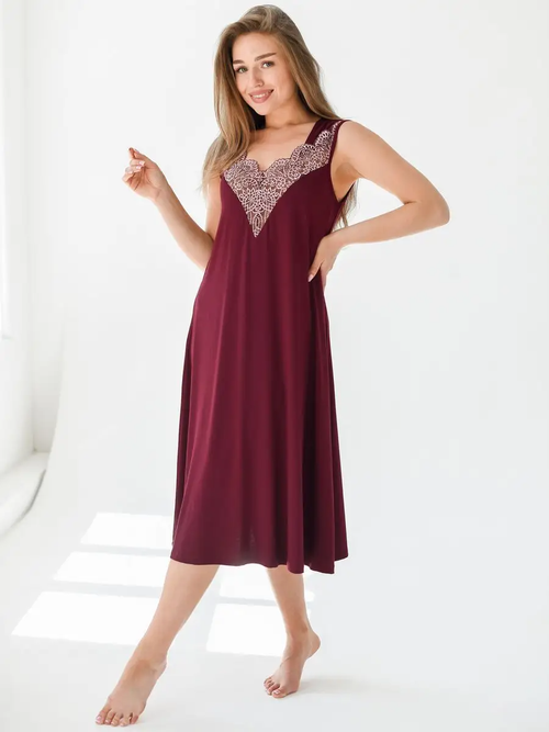 Сорочка Текстильный Край, размер 66, бордовый