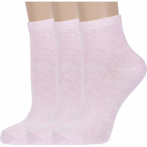 фото Носки борисоглебский трикотаж, 3 пары, размер 23-25, розовый