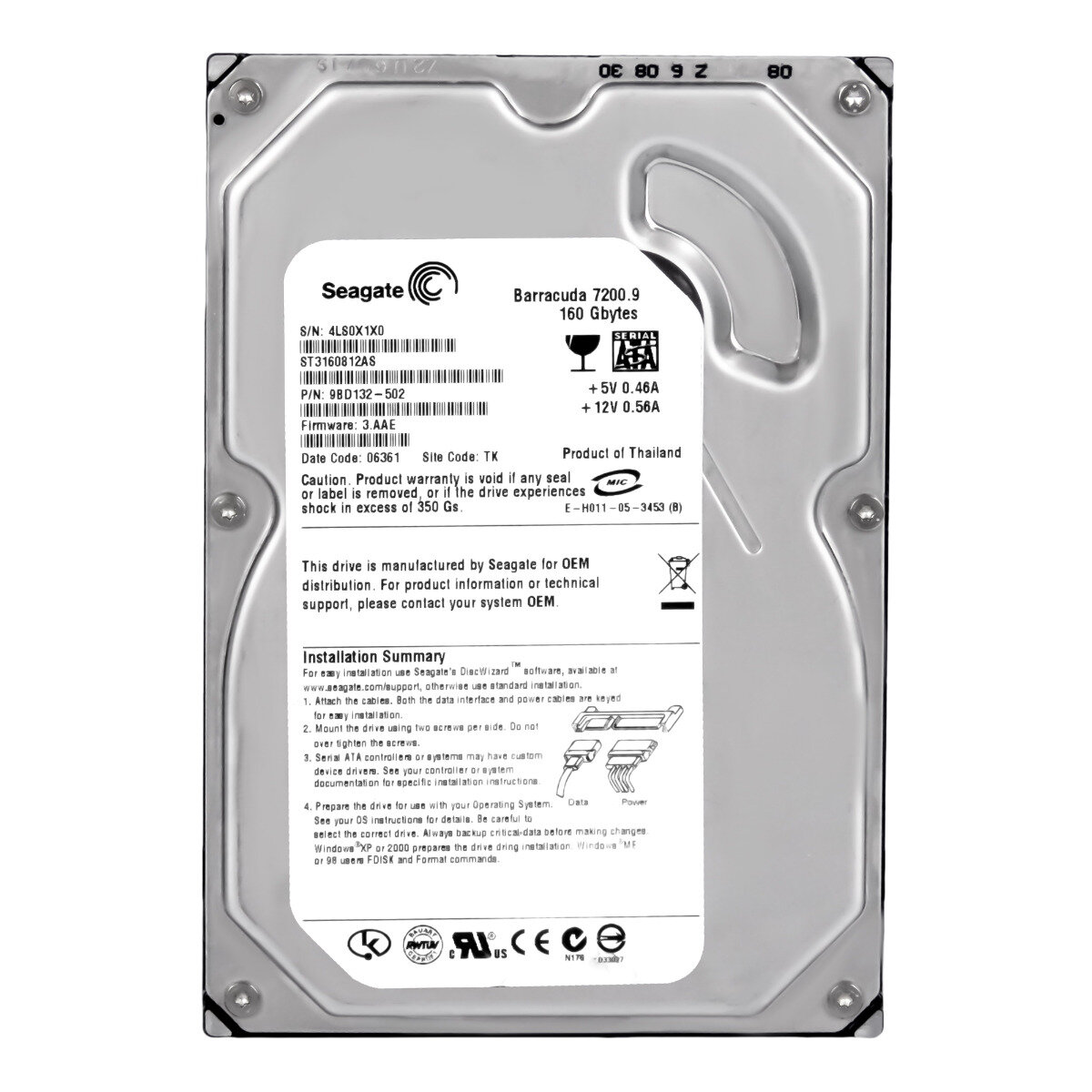 Жесткий диск 3.5" Seagate 160 Гб Barracuda 7200.9