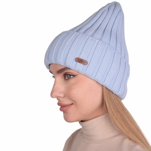 фото Шапка бини flioraj, размер 56-58, голубой