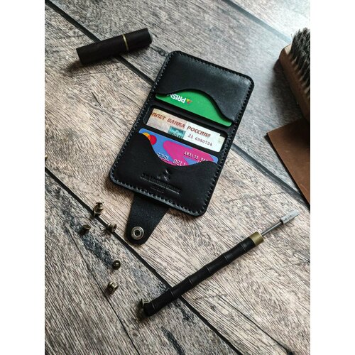 фото Кошелек j.n. leather goods 18, фактура гладкая, черный