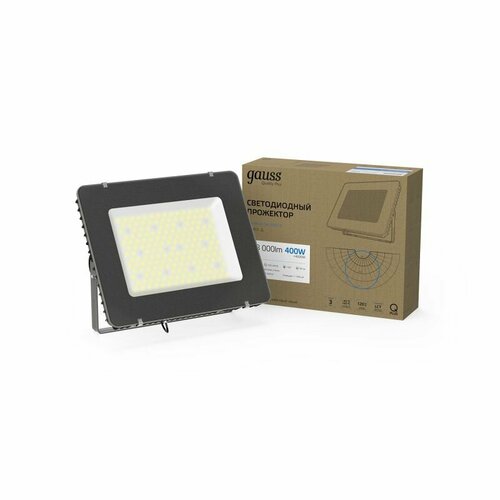 Прожектор Gauss Qplus 400W 48000lm 6500K 175-265V IP65 графитовый линзованный 40° LED 1/1