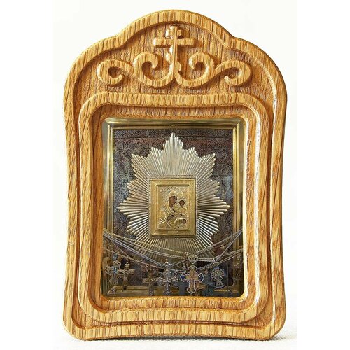 Ташлинская икона Божией Матери Избавительница от бед, в резной деревянной рамке браслет молитва ко пресвятой богородице светлый