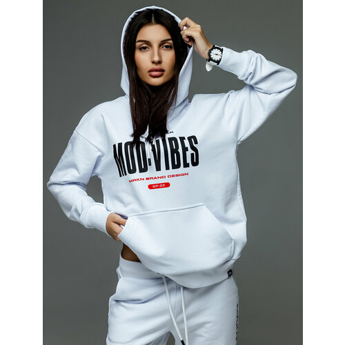 фото Костюм спортивный mrkn brand sportswear mod vibes худи+джогерры, размер xl, white