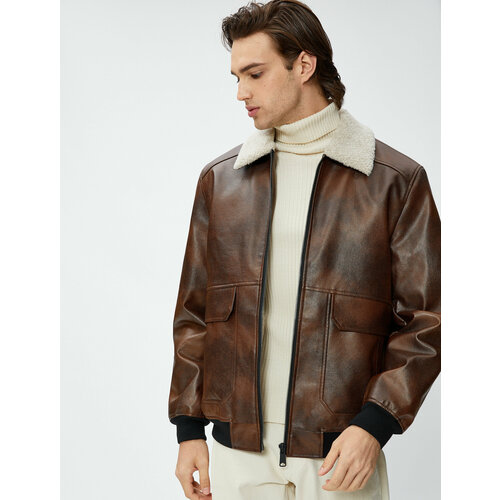 фото Куртка koton, размер m, коричневый