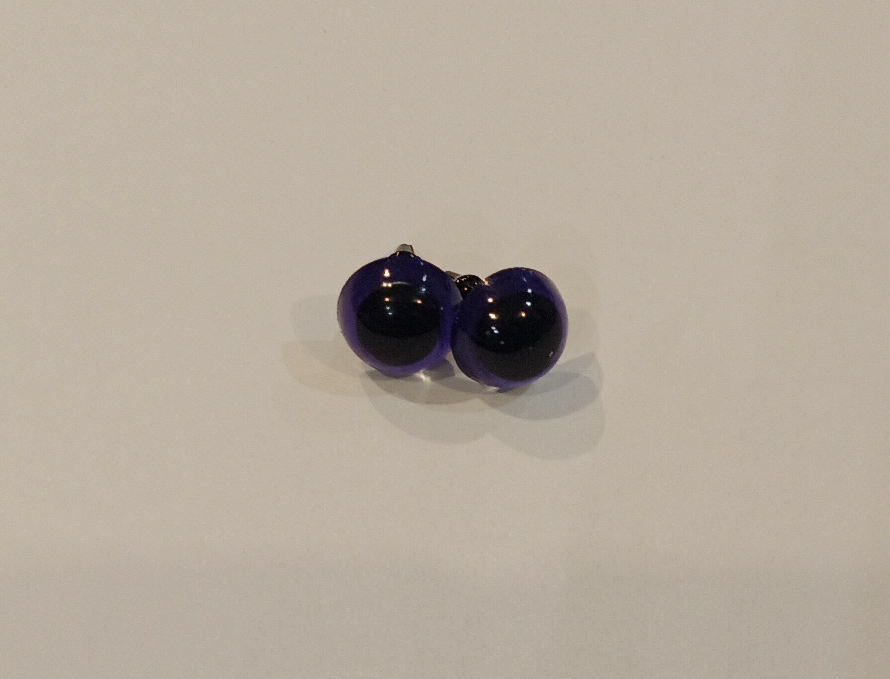 Глазки для игрушек винтовые, с фиксатором, диаметр 12 мм, набор 10 штук, цвет фиолетовый