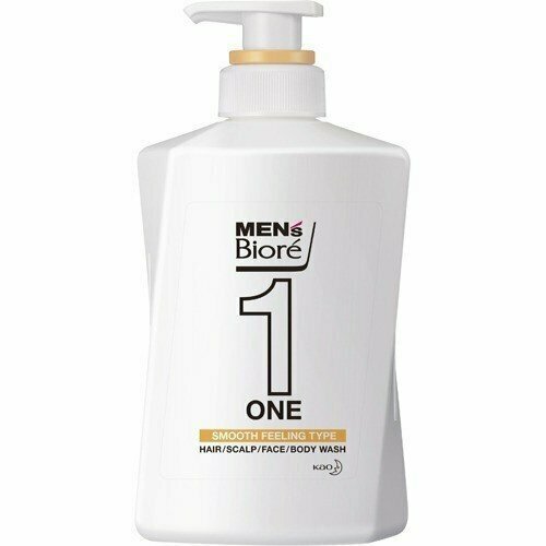 KAO Мужской гель для тела и волос Mens Biore ONE Мужской 3 в 1 Гладкость, без силикона и парабенов, аромат свежести, 480 мл