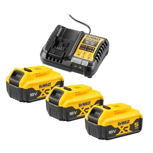 DEWALT Набор DCB1104P3: зарядное устройство DCB1104 + 3 батареи DCB184