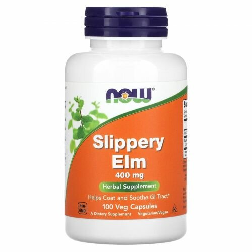 Now Foods Now Foods, Slippery Elm Вяз красный, 400 мг, 100 капсул