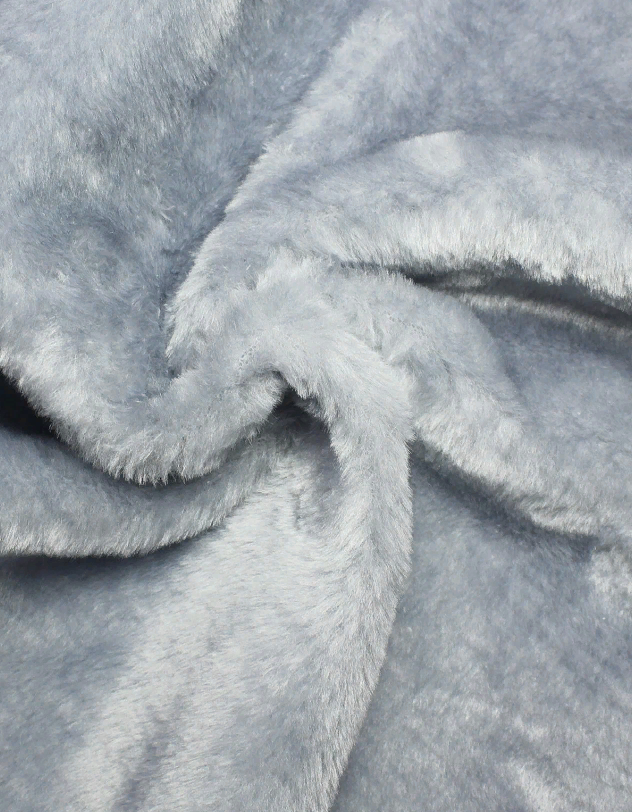 Ткань Мех искусственный светло-серый с ворсом 9мм для шитья игрушек и рукоделия, И-700-1, отрез 145x100 см