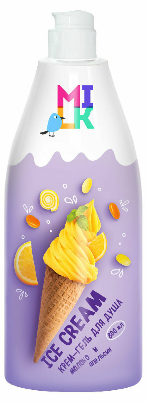 Крем-гель для душа Milk молоко и апельсин, 800 мл