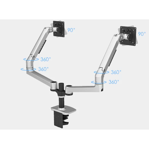 Регулируемое по высоте крепление для двух мониторов PRO series серебряный