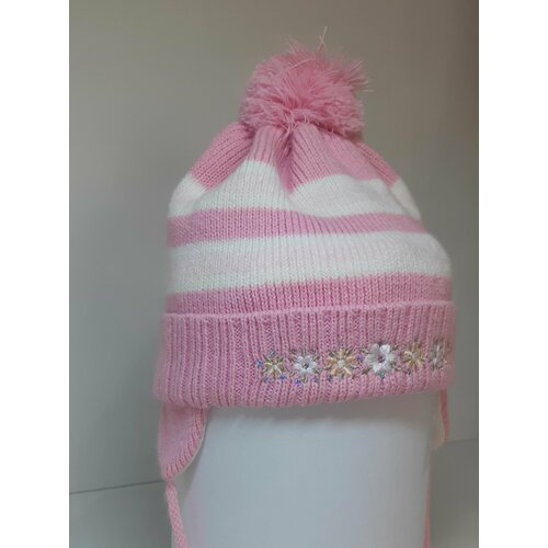 фото Шапка aliap, размер m, розовый, белый