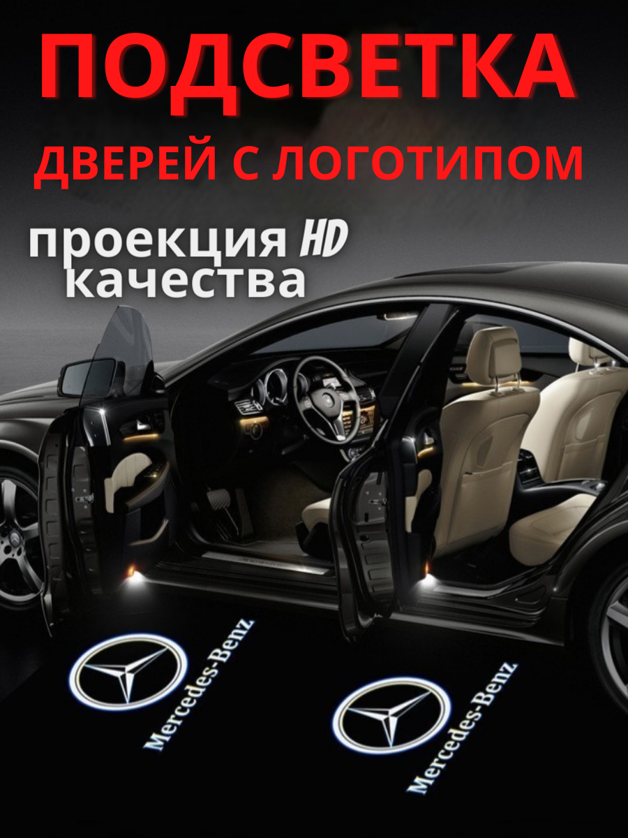 Штатная подсветка дверей, проекция логотипа для Mercedes-Benz W164, X164, W215 (2шт.)