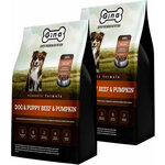 GINA CLASSIC DOG & PUPPY BEEF & PUMPKIN для собак и щенков с говядиной и тыквой (1 + 1 кг) - изображение