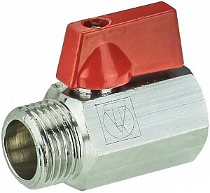 Кран шаровой латунный Valtec MINI 1/2" ВР-НР VT.331.N.04 (никель) - фото №11