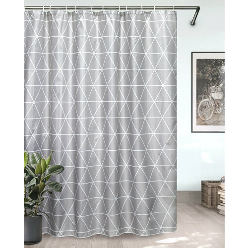 фото Штора для ванной bathplus ch-21305 180х180 grebo grey bath plus