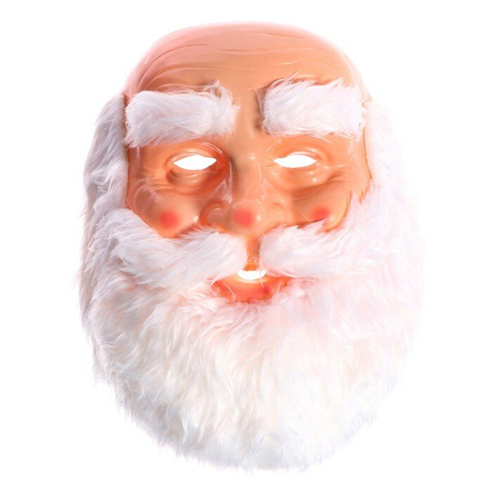 Карнавальная маска Страна Карнавалия "Дед Мороз", белые брови и борода