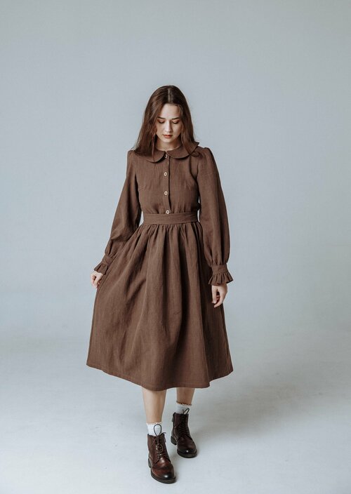 Платье Kinfolk Clothes, размер L, коричневый