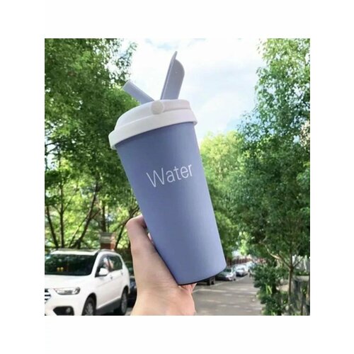 Эргономичный детский термос с двойной стенкой и прочной изоляцией, 500 мл, Голубой