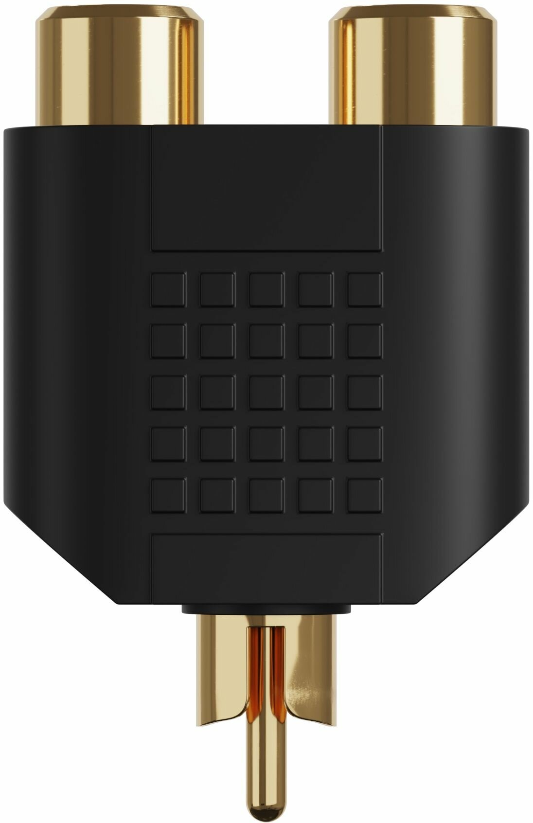 Адаптер переходник разветвитель GSMIN A91 RCA тюльпан (M) - 2 x RCA (F) тюльпана (Черный)