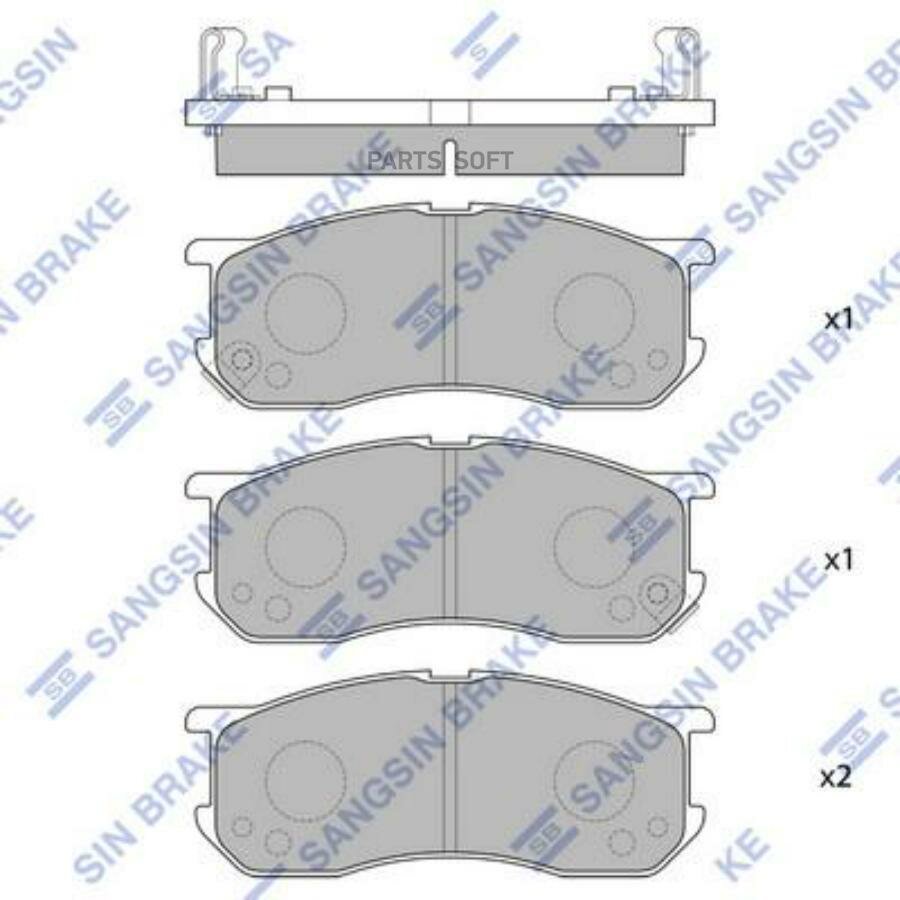 SANGSIN BRAKE SP1663 Колодки тормозные DAIHATSU ATRAI/HIJET 98- передние