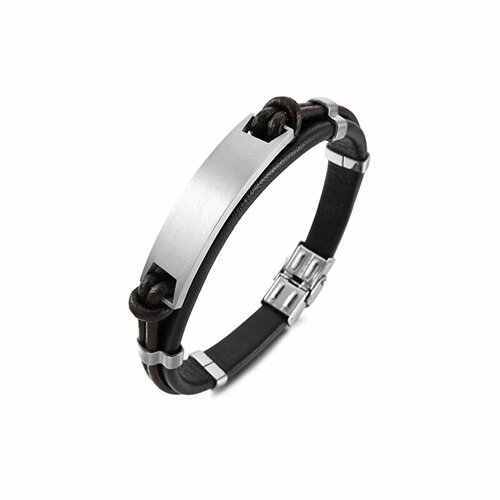 Браслет Sharks Jewelry, размер 20.5 см, черный, серебристый