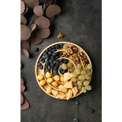 Менажница секционная TAVOLONE Улитка бамбук 22х2 см 636₽