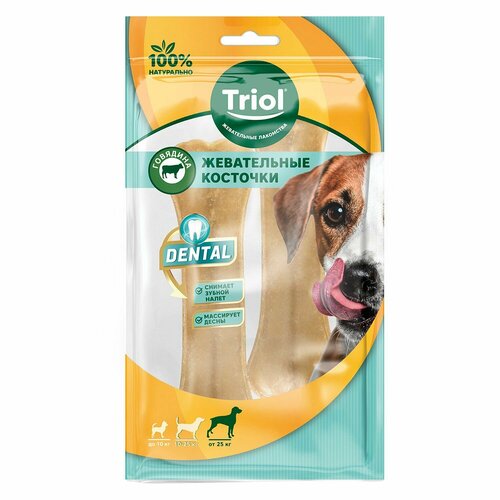 Лакомство для собак Triol Dental косточки жевательные 16см 2шт лакомство для собак triol косточки жевательные dental 500 г