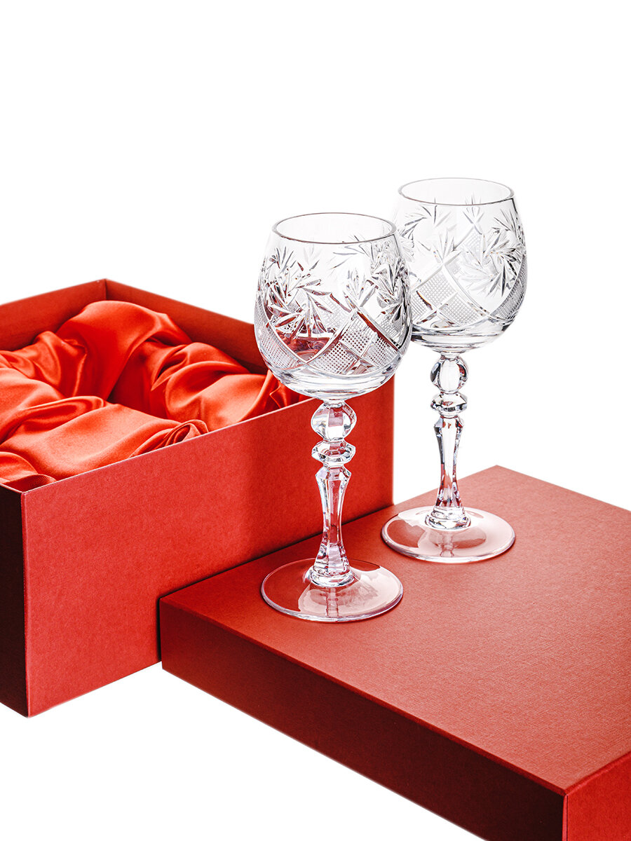 Бокал Неман Стеклозавод для вина Подарочный набор хрустальных бокалов в коробке 2 шт 230 мл