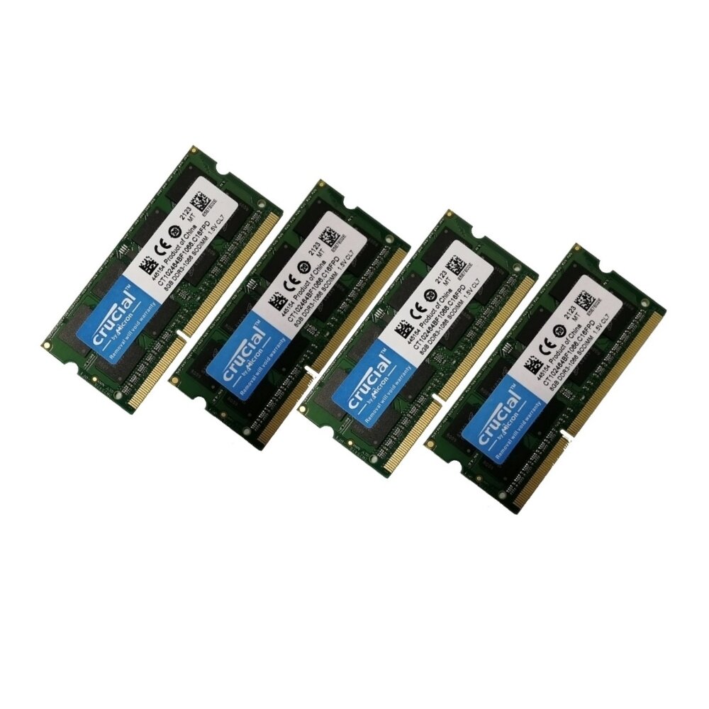 ОЗУ So-Dimm 32Gb PC3-8500s, DDR3-1066, Crucial CT102464BF1066. C16FPD (Kit 4x8Gb)