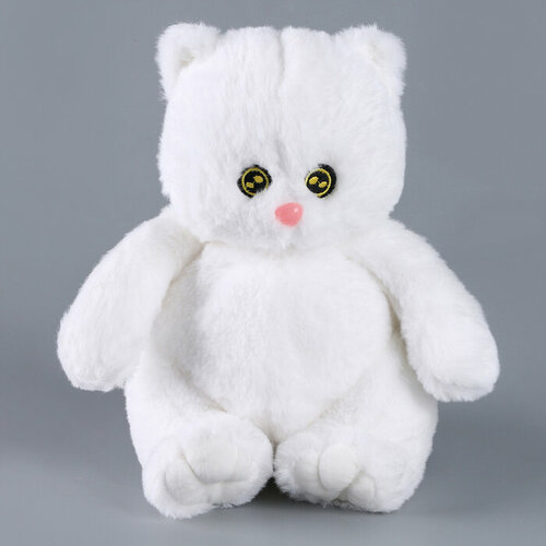 Мягкая игрушка Котик, 25 см, цвет белый