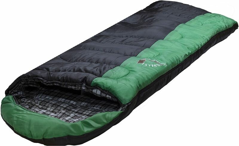 Спальный мешок Maxfort Extreme R/L-zip одеяло с подголовником, фланель INDIANA, синий\зеленый, размер: левый