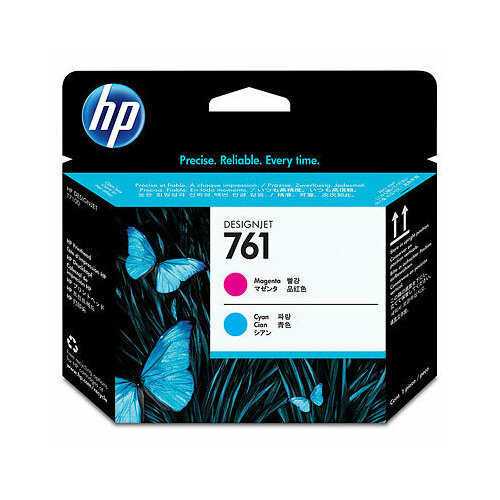 Печатающая головка HP 761 Magenta/Cyan-Пурпурный/Голубой hp 744 f9j86a печатающая головка f9j86a голубой фото черный 1000 стр