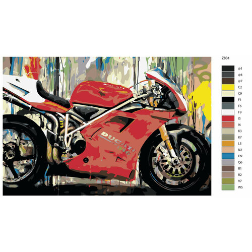 Картина по номерам Z831 Спортивный мотоцикл Ducati 60x90 картина по номерам z849 мотоцикл 60x90