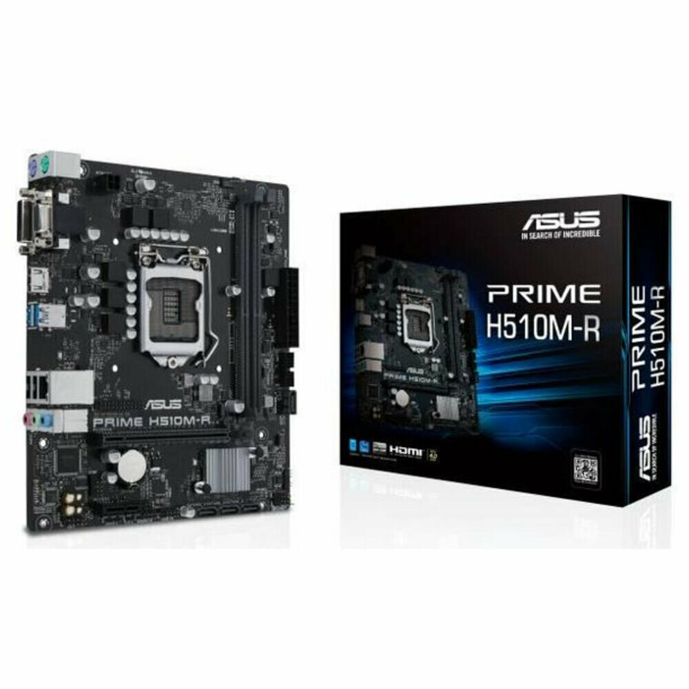 Материнская плата ASUS PRIME H510M-R R2.0-SI H470 Socket-1200 2xDDR4, 4xSATA3, 1xPCI-E16x, 2xUSB3.2, D-Sub, DVI, HDMI, Glan, mATX — фото 7