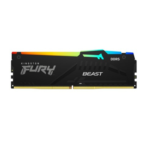 Оперативная память Kingston 64GB 5200MT/s DDR5 CL40 DIMM (Kit of 2) FURY Beast RGB оперативная память kingston fury beast rgb 16 гб x 2 шт ddr5 5200 мгц dimm cl40 kf552c40bbak2 32