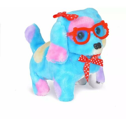 Мягкая игрушка Собака голубая пятнистая механическая 16 см 2704-4A ТМ Коробейники