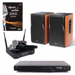 Комплект караоке для дома SkyDisco Karaoke Home Set 4+R1380T: приставка с баллами, микрофоны, диск 2000 песен - изображение
